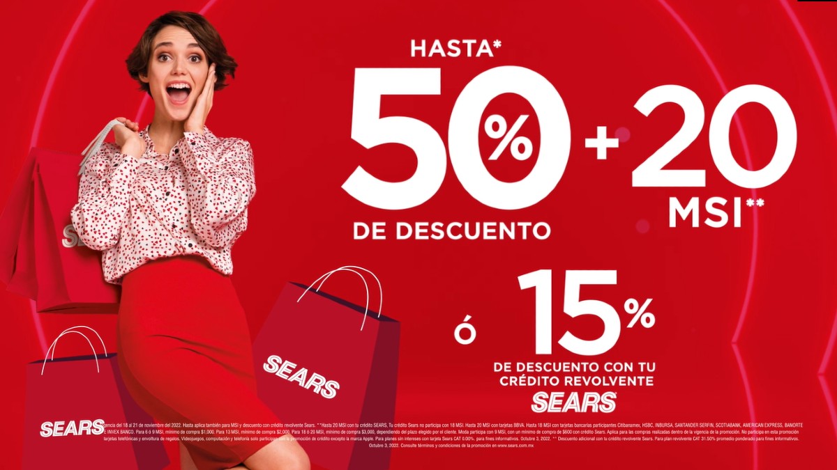 Este buen fin para ti somos irresistibles en Sears con hasta 50 de