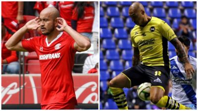 Jugadores del Toluca y Mazatlán en juegos de la Liga MX