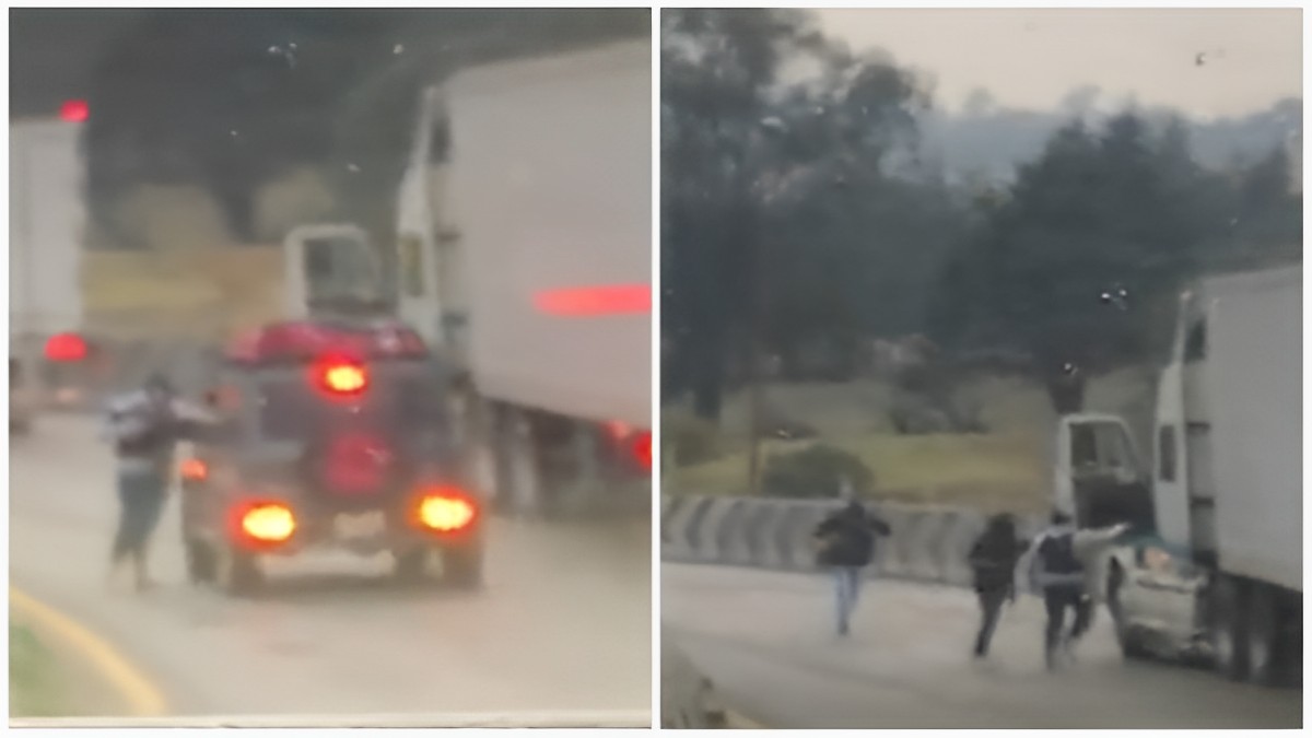 Personas armadas en la carretera Puebla-Veracruz