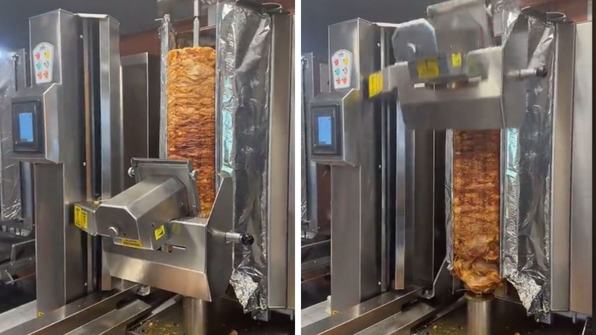 Máquina que corta la carne al pastor